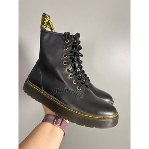Dr. Martens Zavala Combat Boots Women 8 Mens 7 Black Leather Lace Up Goth Punk